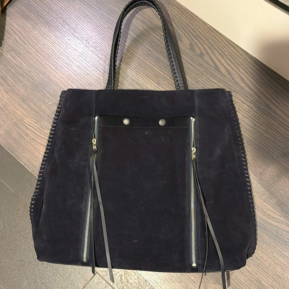 Maje Navy suede tote
